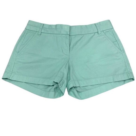 J. Crew women’s Sea Green Flat Front Chino Shorts size 6 - Picture 1 of 5